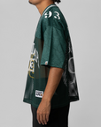 Line Camo Multi Logo Relaxed Fit Football Jersey - Green