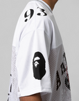 Line Camo Multi Logo Relaxed Fit Football Jersey - White