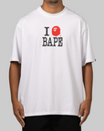 Bape Logo Inside Out Relaxed Fit T-Shirt - White