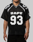 Line Camo Jacquard Relaxed Fit Football Jersey - Black