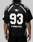 Line Camo Jacquard Relaxed Fit Football Jersey - Black