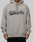 Baseball Logo Relaxed Fit Hoodie - Grey