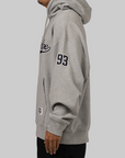 Baseball Logo Relaxed Fit Hoodie - Grey