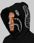 Shark Logo Relaxed Fit Hoodie - Black