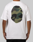 Giant 1st Camo Big Ape Head T-Shirt - White/Green