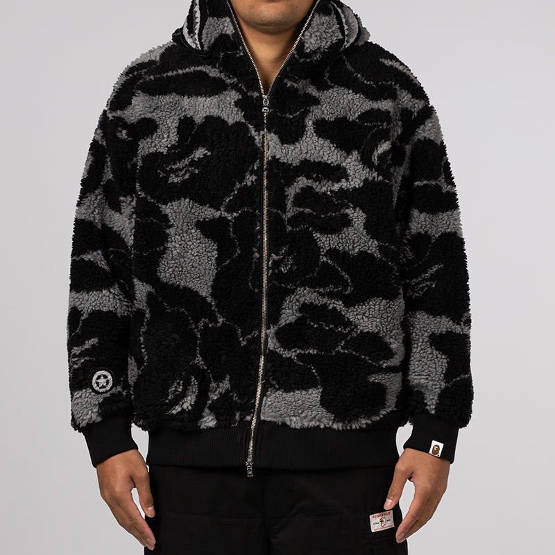 ABC Camo Boa Shark Relaxed Fit Full Zip Hoodie Black – LOADED