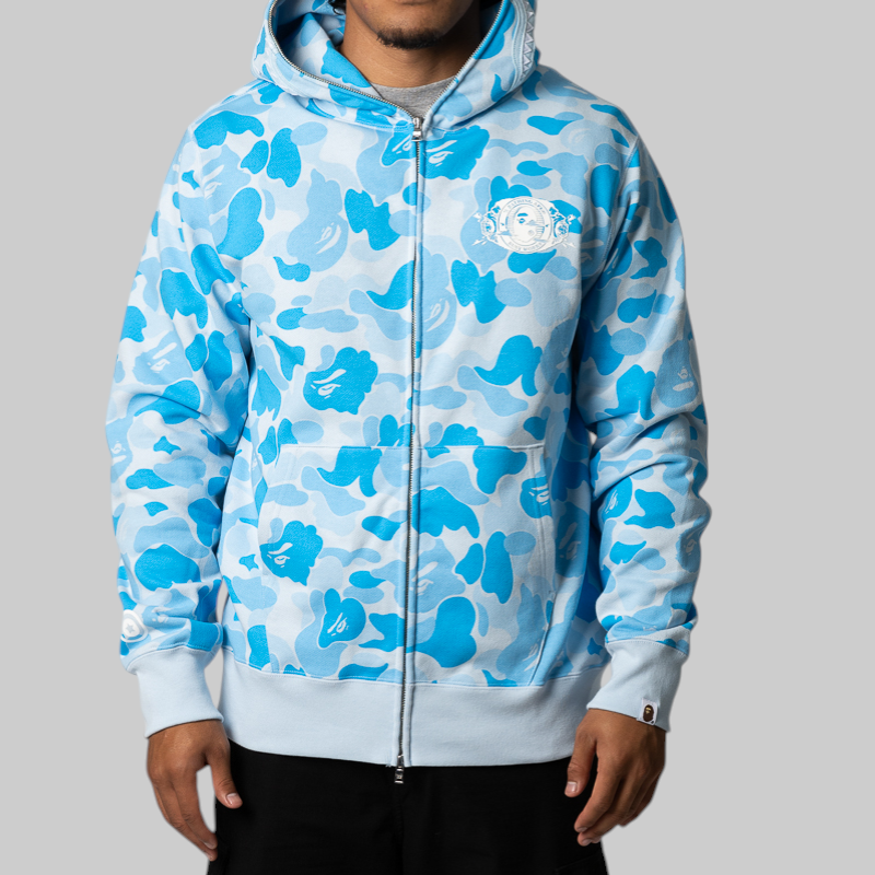 Icy Bape ABC Camo Shark Full Zip Hoodie - Sax – LOADED