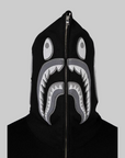 Ape Head One Point Shark Zip Hoodie - Black