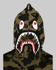 1st Camo 2nd Shark Full Zip Hoodie - Green