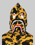 1st Camo 2nd Shark Full Zip Hoodie - Yellow