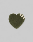 Heart Rug Coaster - Olive Drab