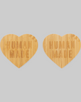 Heart Bamboo Coaster Set 2 Pack - Beige