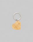 Heart Bamboo Keyring - Beige