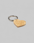 Heart Bamboo Keyring - Beige
