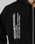Solid Sweat Zip Hoodie - Black