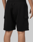 Reverse Weave Cargo Short - Black