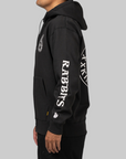 Logo Within Face Outline Zip Hoodie - Black