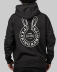 Logo Within Face Outline Zip Hoodie - Black