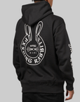 Logo Within Face Outline Zip Hoodie - Black