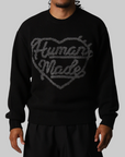 Heart Knit Sweater - Black