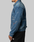 Embroidered Denim Work Jacket - Indigo