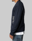 College Knit Cardigan - Navy