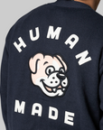 College Knit Cardigan - Navy