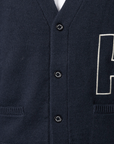 College Knit Cardigan - Navy