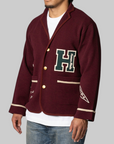 Knit Blazer - Burgundy