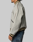 Wool Varsity Jacket - Grey