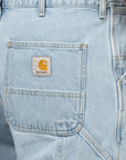 Single Knee Short - Blue (Heavy Stone Bleached)