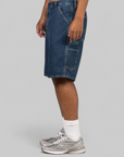 Single Knee Short - Blue (Stone Washed)