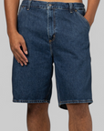 Single Knee Short - Blue (Stone Washed)