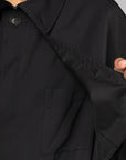 Rayon Twill Trench Coat - Black