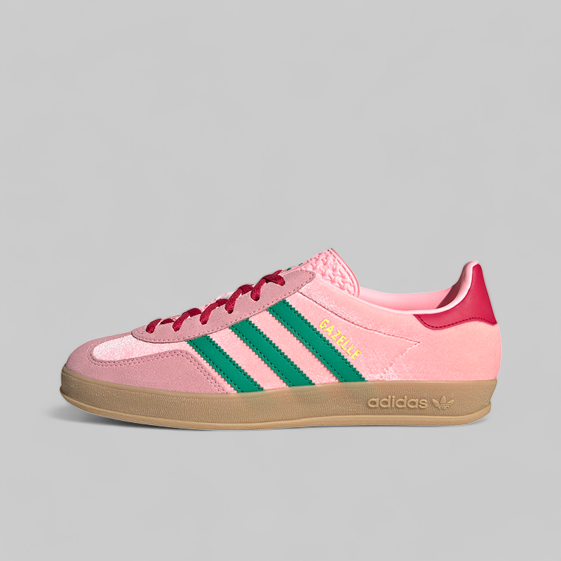 Women's Gazelle Indoor Velvet 'Glow Pink/Court Green'  LOADED