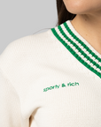X Sporty & Rich Sweater - Off White/Green