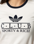 X Sporty & Rich T-Shirt - Off White/Night Navy