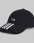 3-Stripe 'Double Brim' Cap - Black