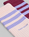 X Wales Bonner 3Stripe Socks - Maroon/Wonder Quartz