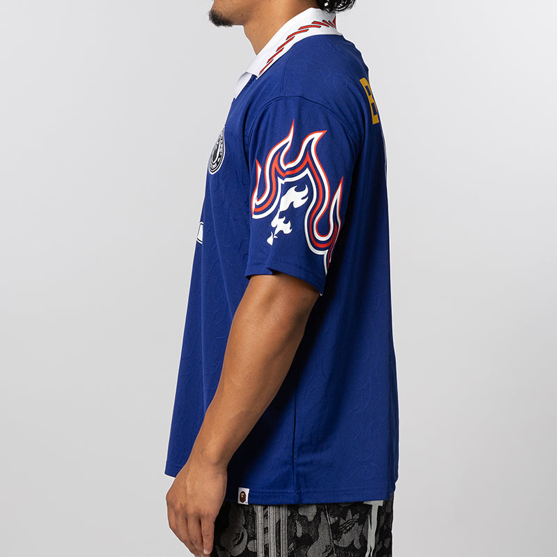 X Bape Short Sleeve Flame Jersey - Japan Blue – LOADED