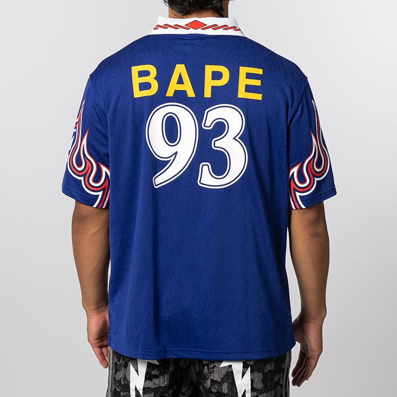 X Bape Short Sleeve Flame Jersey - Japan Blue – LOADED