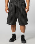 Mesh Pinstripe Short - Black