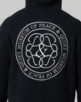 Symbol Mohair Zip-Up Cardigan Hoodie - Navy