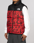 1996 Retro Nuptse Vest - TNF Red Lunar Snake Print
