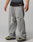 Retro 3 Layered Sweatpant - Melange Grey