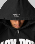 London Reconstructed Folded Zip Hoodie - Black