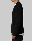 Big Rib Knit Cardigan - Black