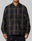 Zip Thru Long Sleeve Shirt - Navy