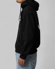 Applique Zip Thru Hoodie - Black