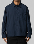 Padded Poplin Jacket - Navy